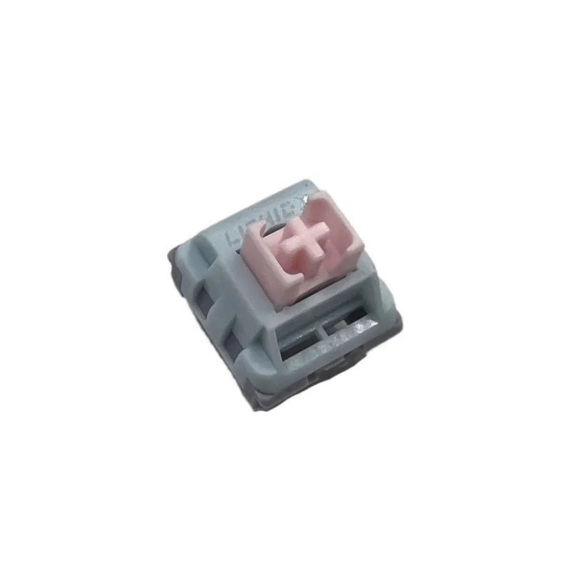 Dew Axis-4 colour linear mute mechanical keyboard switches showing three-colour shaft core through small window design