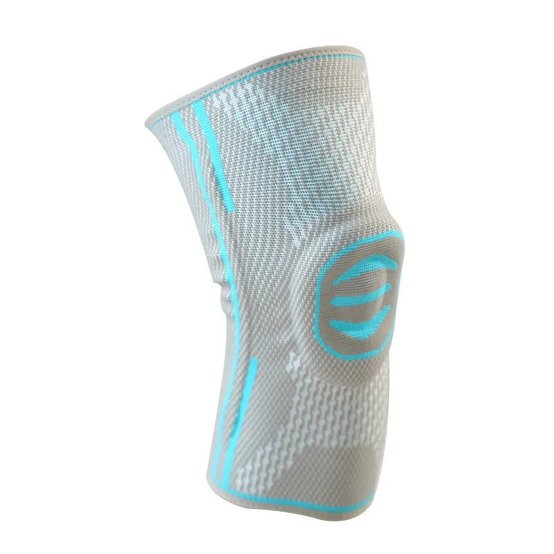 A blue cotton knee pad for mountaineering and sports protection.