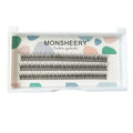 Black V-shaped fairy fishtail false eyelashes with thick segments, shown in 10mm length.