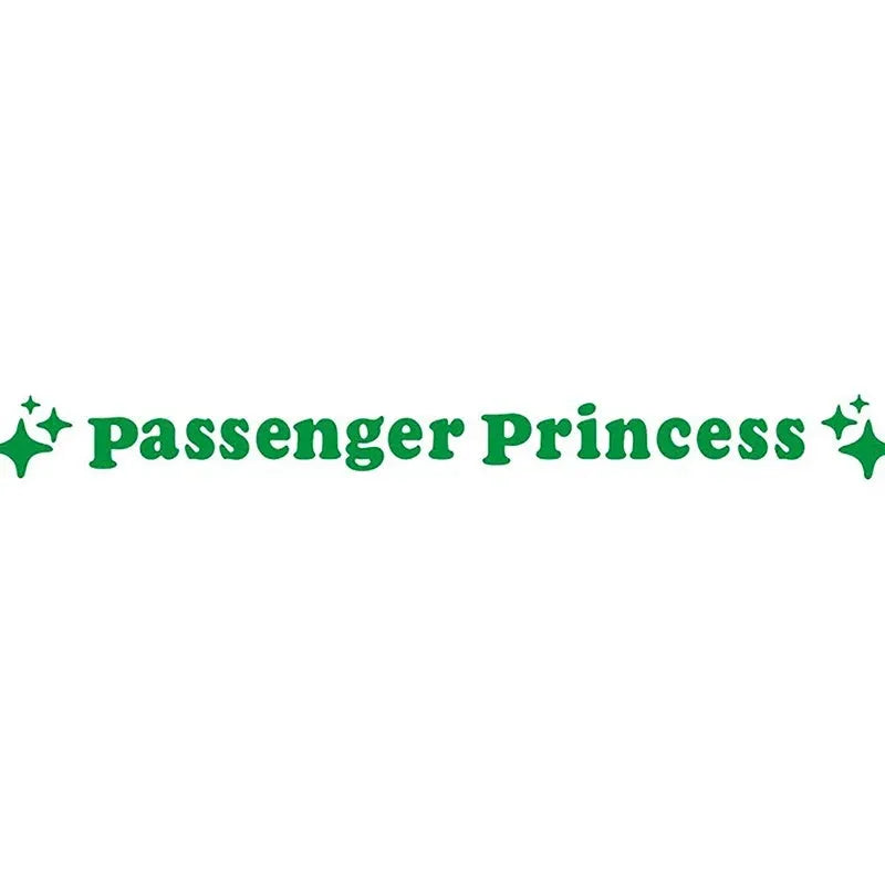 Passenger princess decorative vinyl sticker for car rearview mirror, 12.5 cm, shown in reflective red.