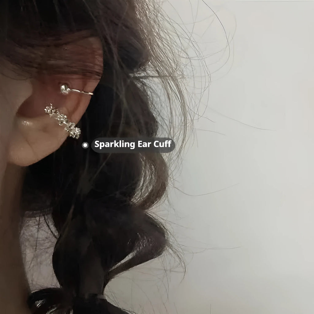 Geometric irregular shaped frosty finish alloy ear clip earrings with a double clip mechanism.