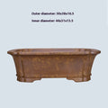 Purple sand rectangular segment floor flowerpot in modern style shown in two size options.