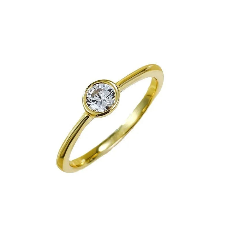 Minimalist sterling silver crown ring with linear details, shown in R962 gold and platinum plating options.