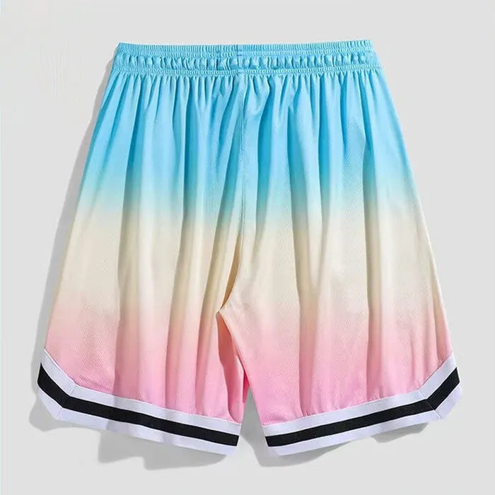 Men's loose-fit cropped trousers in gradient colours with above-ankle length for casual wear