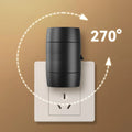 Small white induction night lamp with a direct plug, adjustable dial, and rotatable light head.