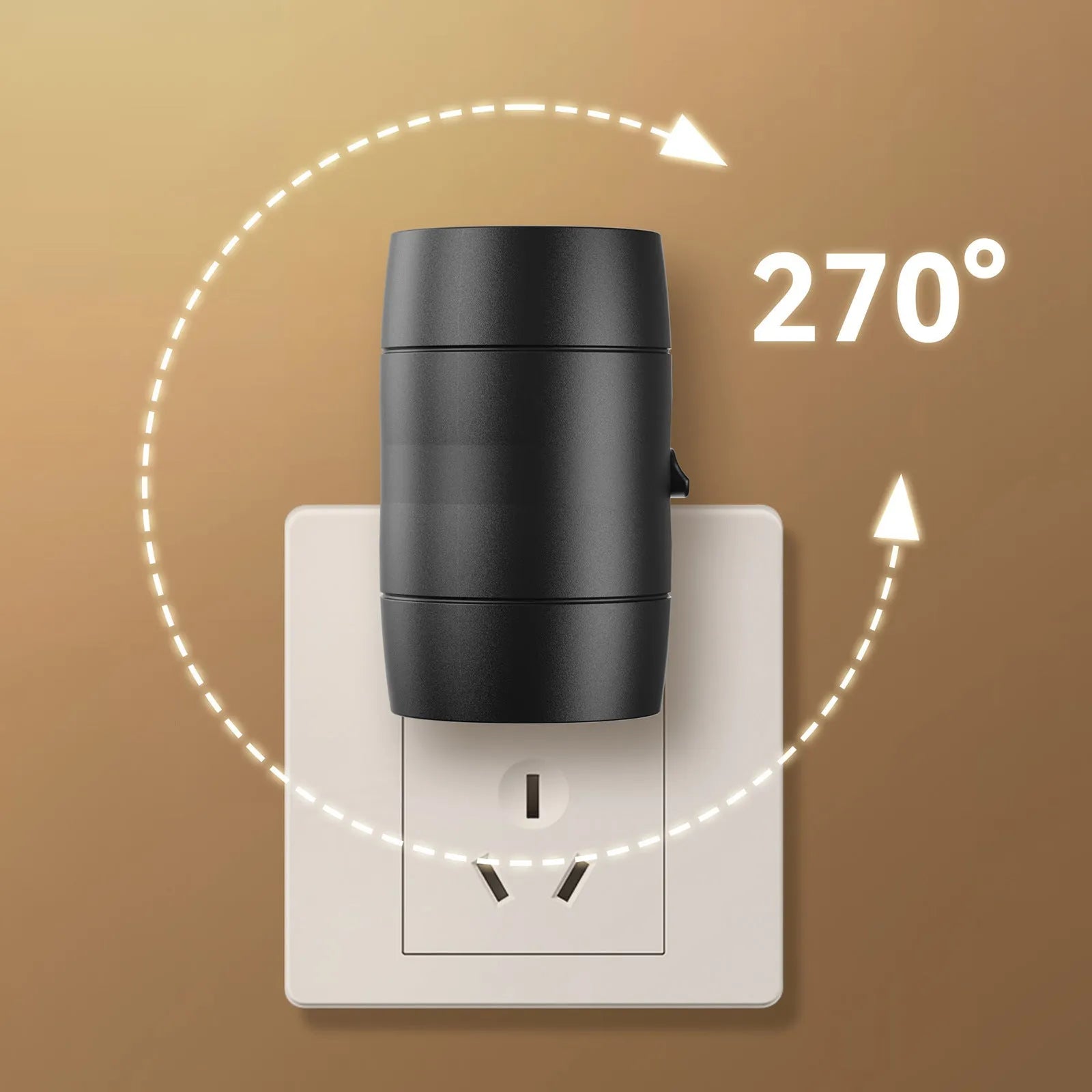 Small white induction night lamp with a direct plug, adjustable dial, and rotatable light head.