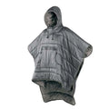 Army Green outdoor cloak sleeping bag with 200x140cm dimensions shown in convertible format