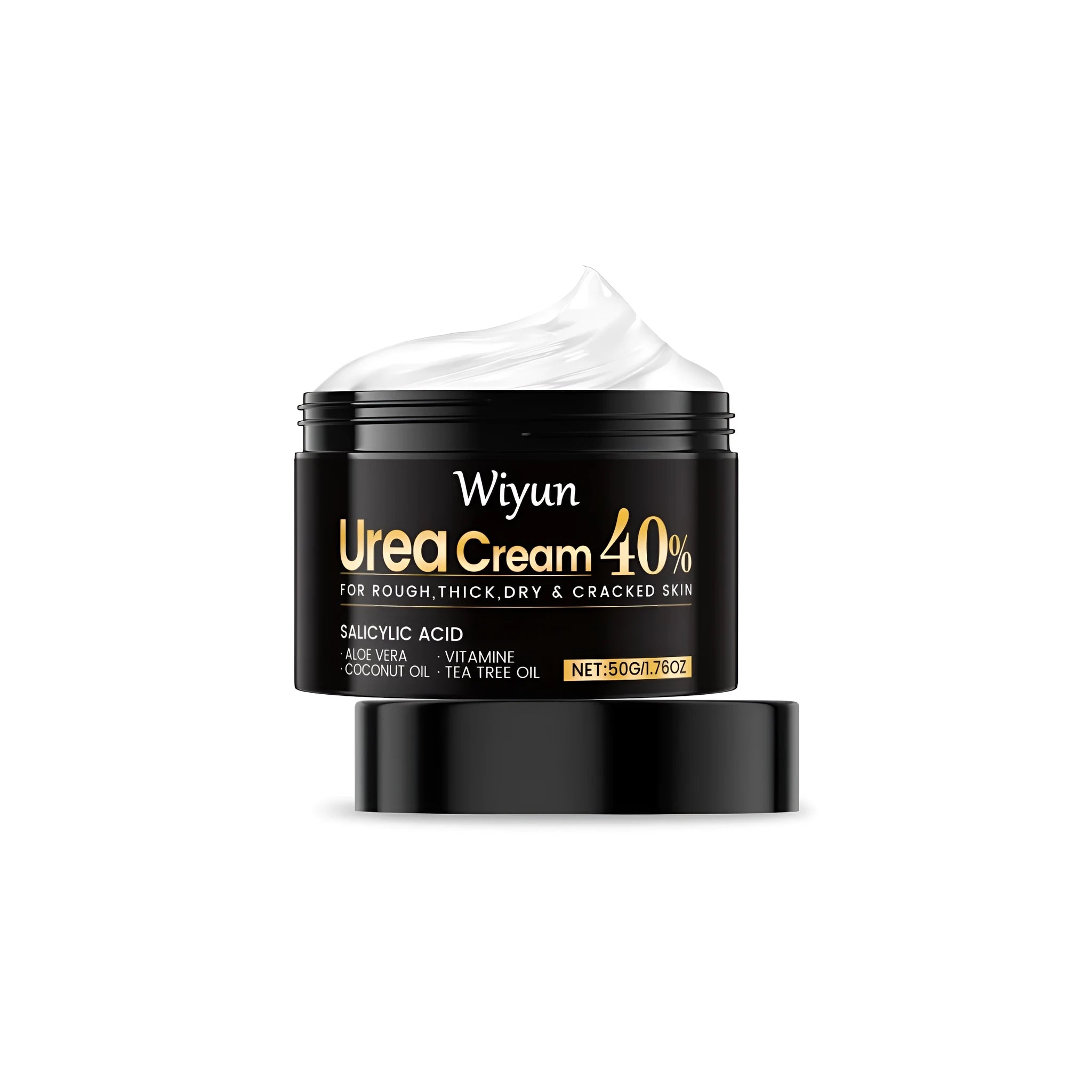 50g tube of urea hand and foot cream with salicylic acid and glycerin.