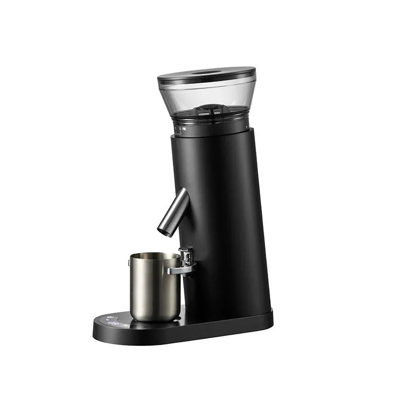 Electric coffee grinder with stainless steel body and 0.5L reservoir capacity