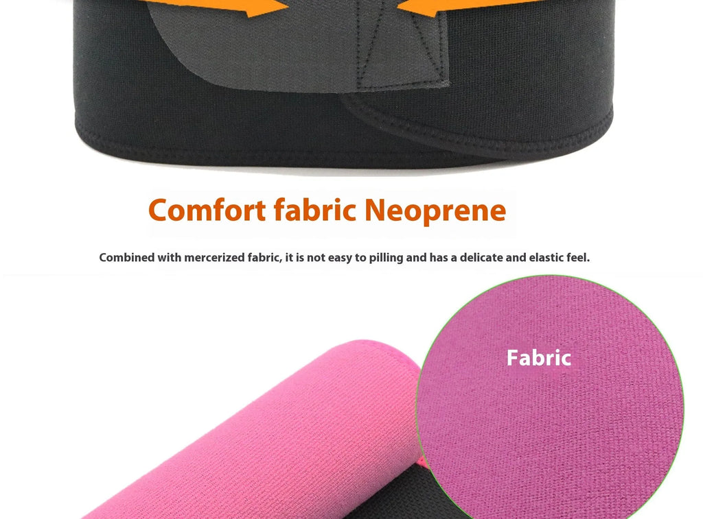 Neoprene hot lumbar support belt for adult fitness and running in black, blue and pink colours