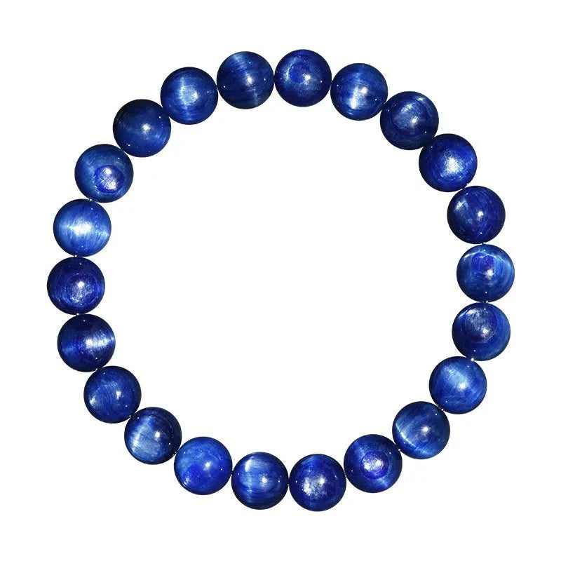 Natural blue crystal bracelet with Ruyi charm in polished 7A grade crystal for trade fair gifts.