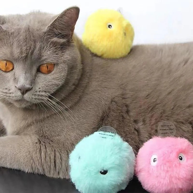 55mm interactive cat toy ball that makes animal sounds when touched by pets