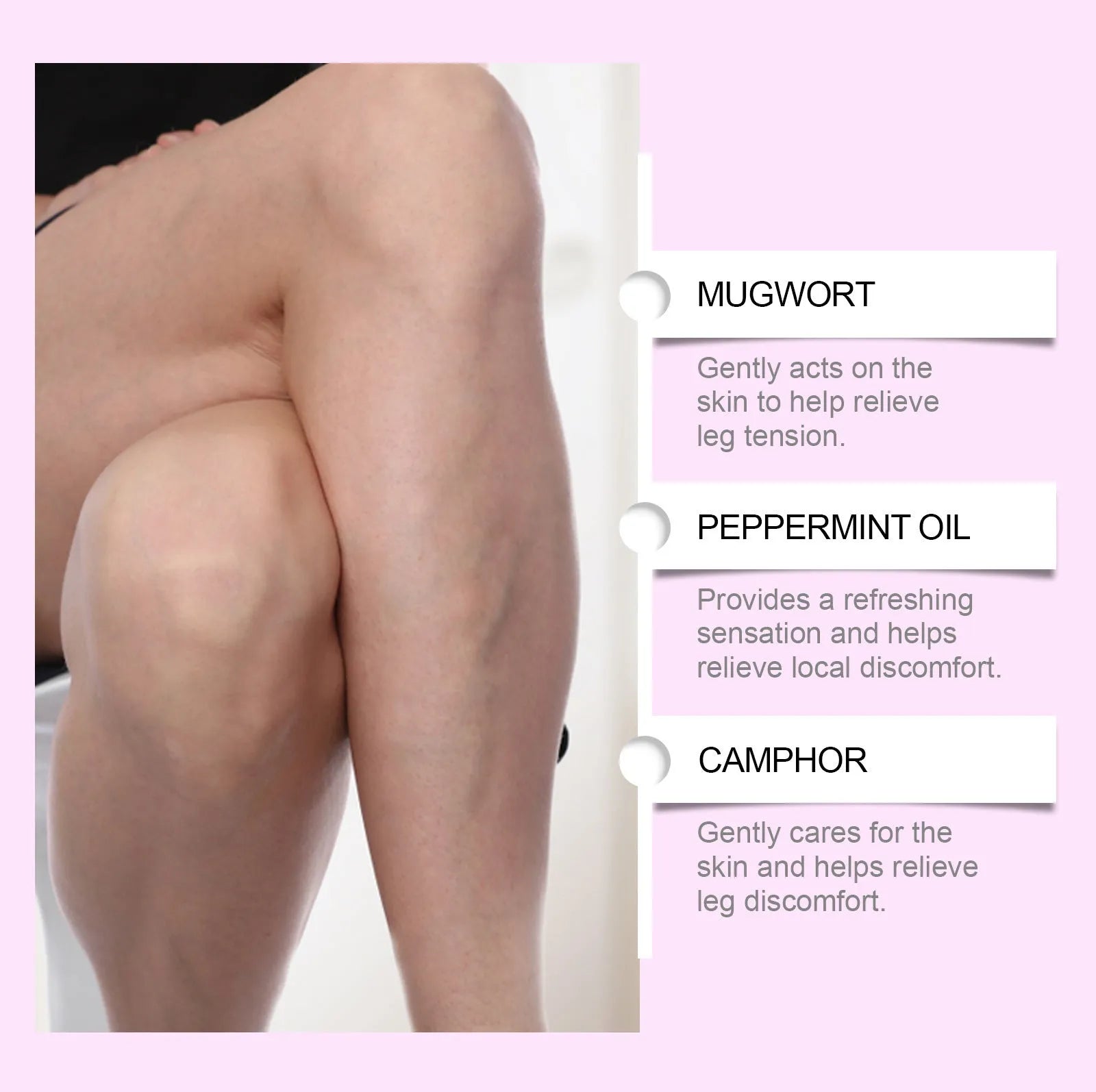 Pack of 12 leg care patches with plant ingredients for body nourishment and massage