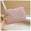 Women's floral cloth laptop bag in green flower, red heart, pink flower, or red flower patterns