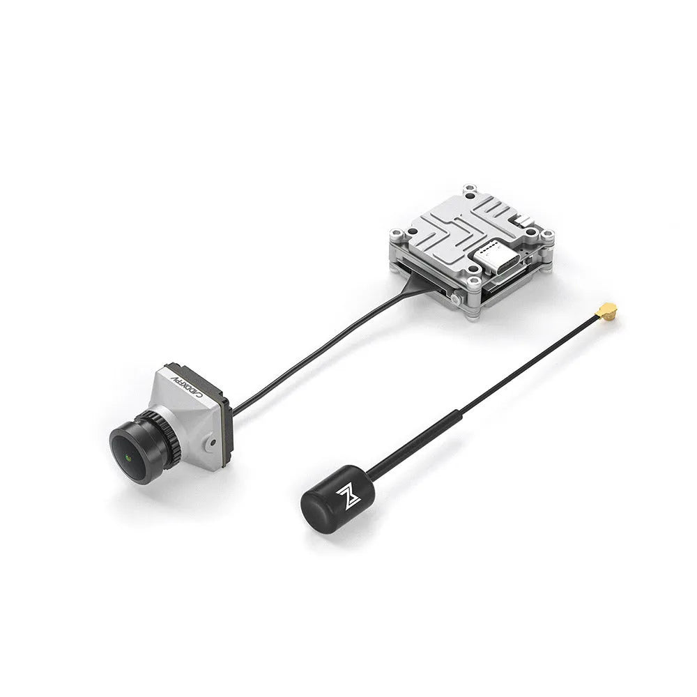 Caddx ADAPTS DJI FPV digital video transmission machine kit in silver with screws and cables