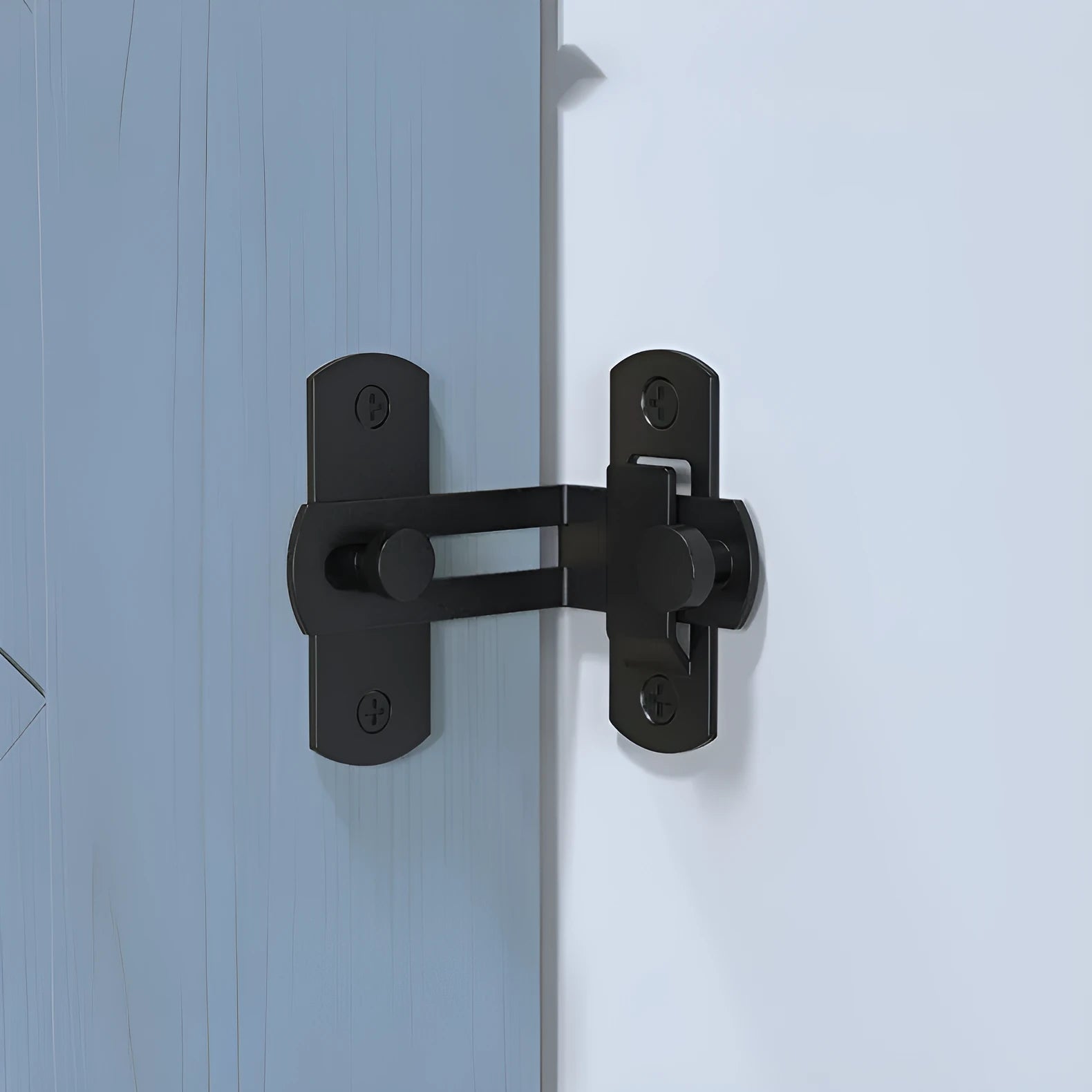 Warehouse hook sliding door lock in stainless steel or carbon steel with 90-degree latch mechanism