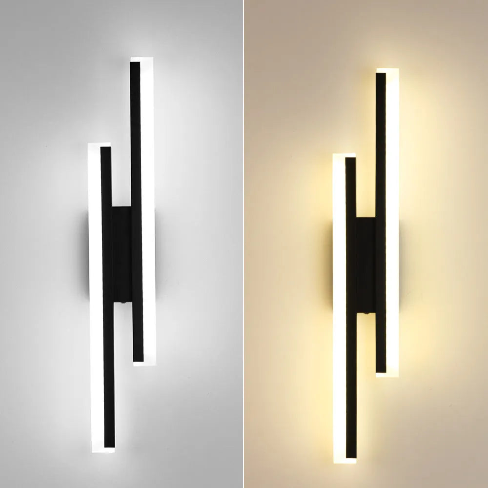 Gold double line wall lamp 500mm modern light fixture for hotel stairs