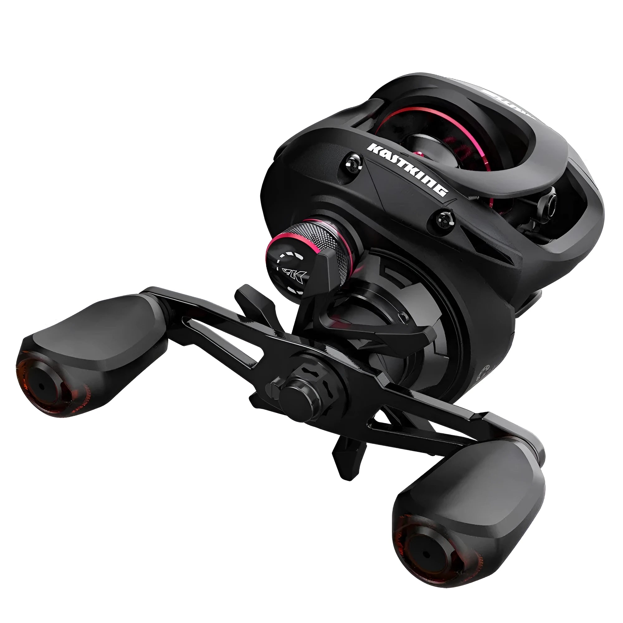 Drip wheel fishing reel with lure rod and a choice of left or right-hand wheel, shown with included fishing vessel.