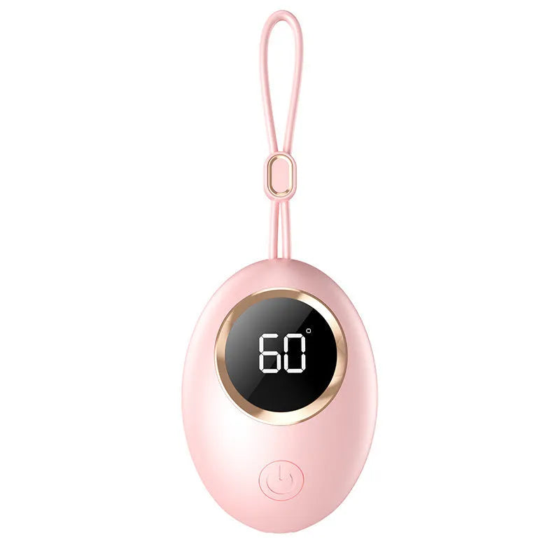 USB-powered hand warmer power bank with digital display in various colour options