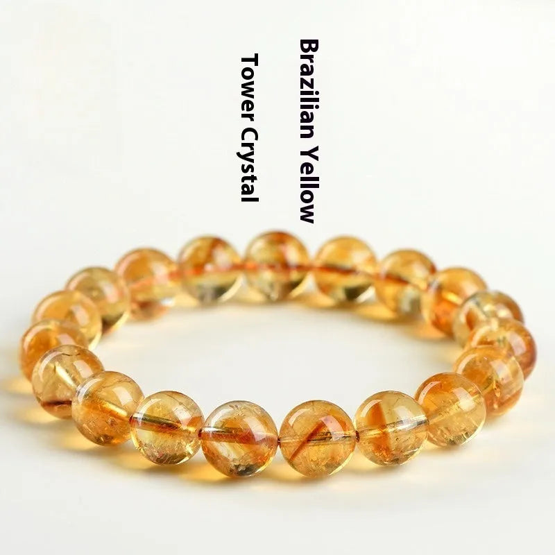 Natural citrine Asestelle bracelet handmade gemstone jewellery Brazilian yellow violent yellow stones