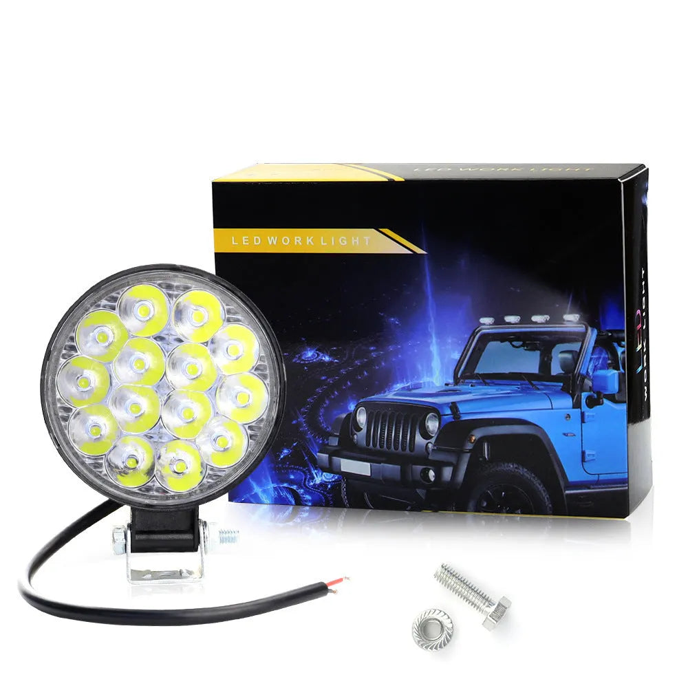 Mini round LED car work light with aluminium housing and white light output