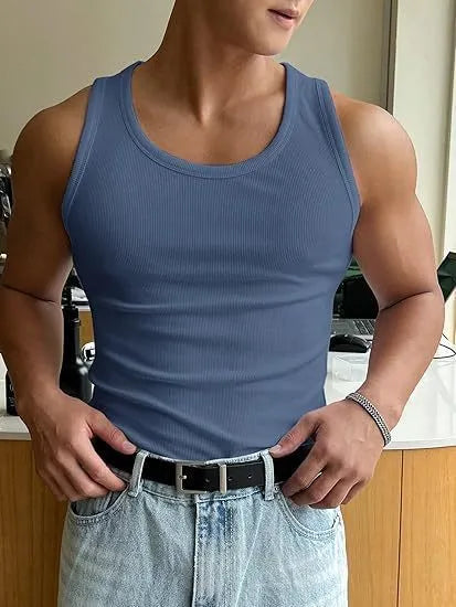 Men's tight-fit round neck workout t-shirt in polyester with wool lining