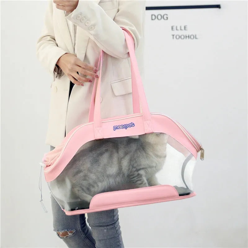 MOORPET leather cat carrier backpack in beige colour with backpack straps and 25-litre capacity