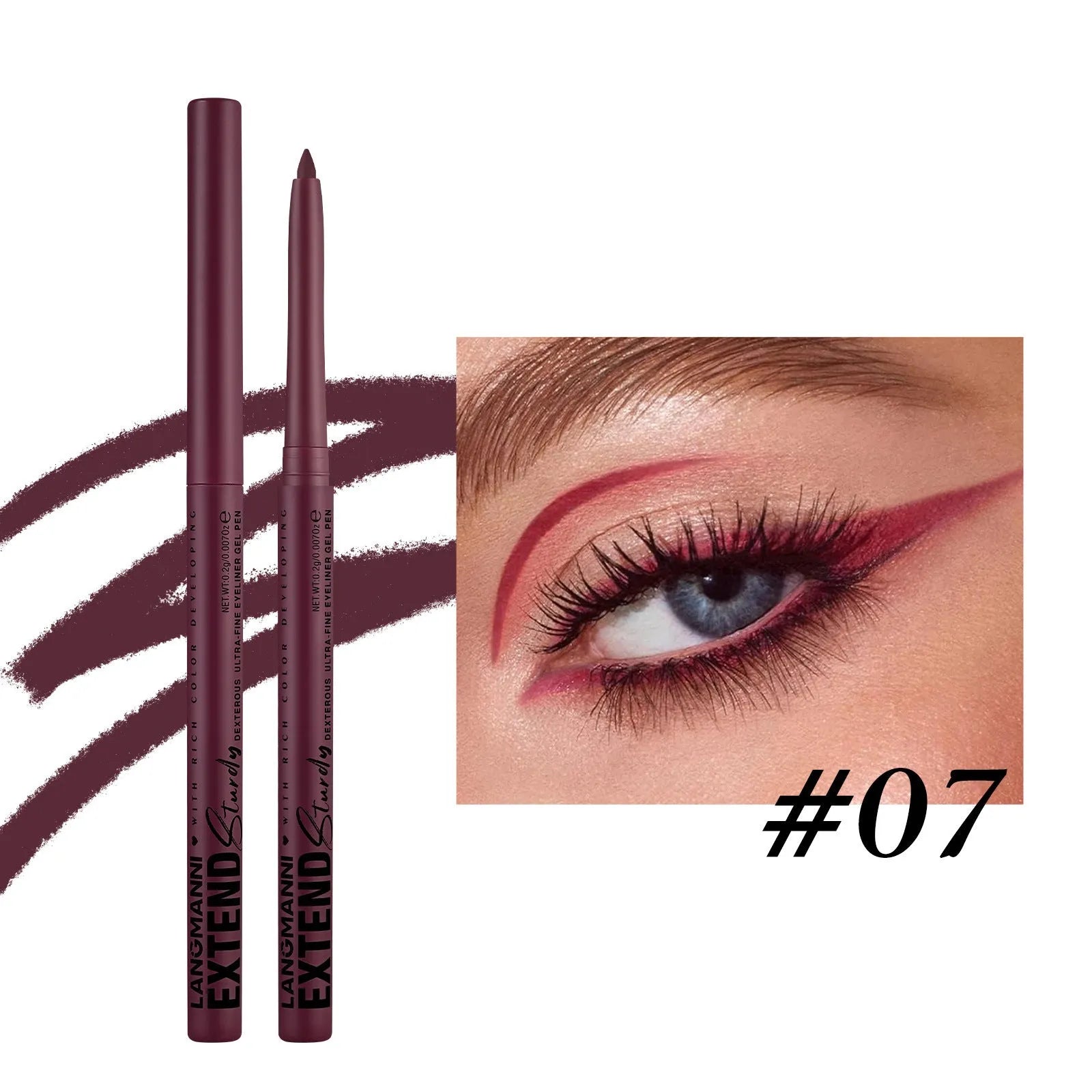 12 colourful gel glitter eyeliner pencils in vibrant shades including matte, glitter, metallic and pearl effects