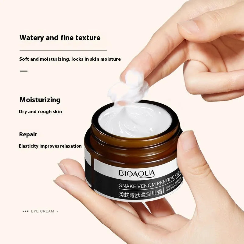 30g jar of peptide firming eye cream for reducing dark circles and moisturising.