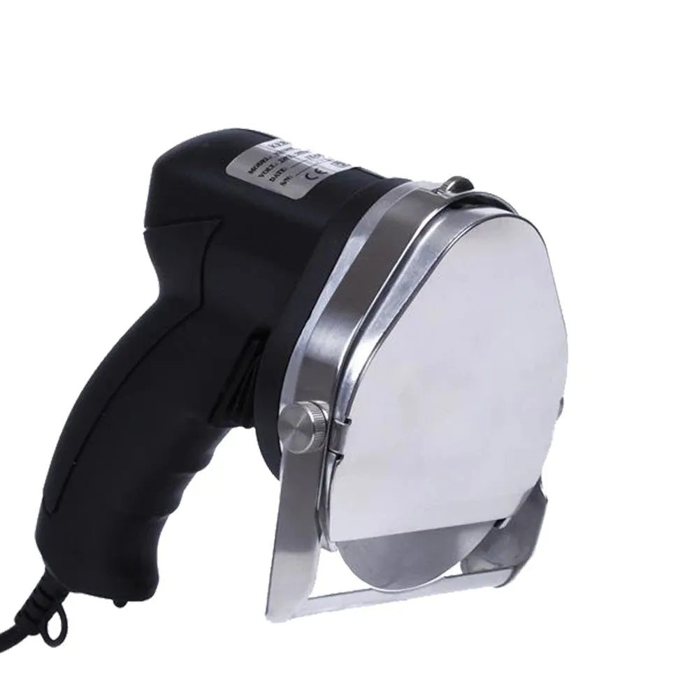 Black electric meat cleaver machine KS-100E with stainless steel blade for turkey processing.