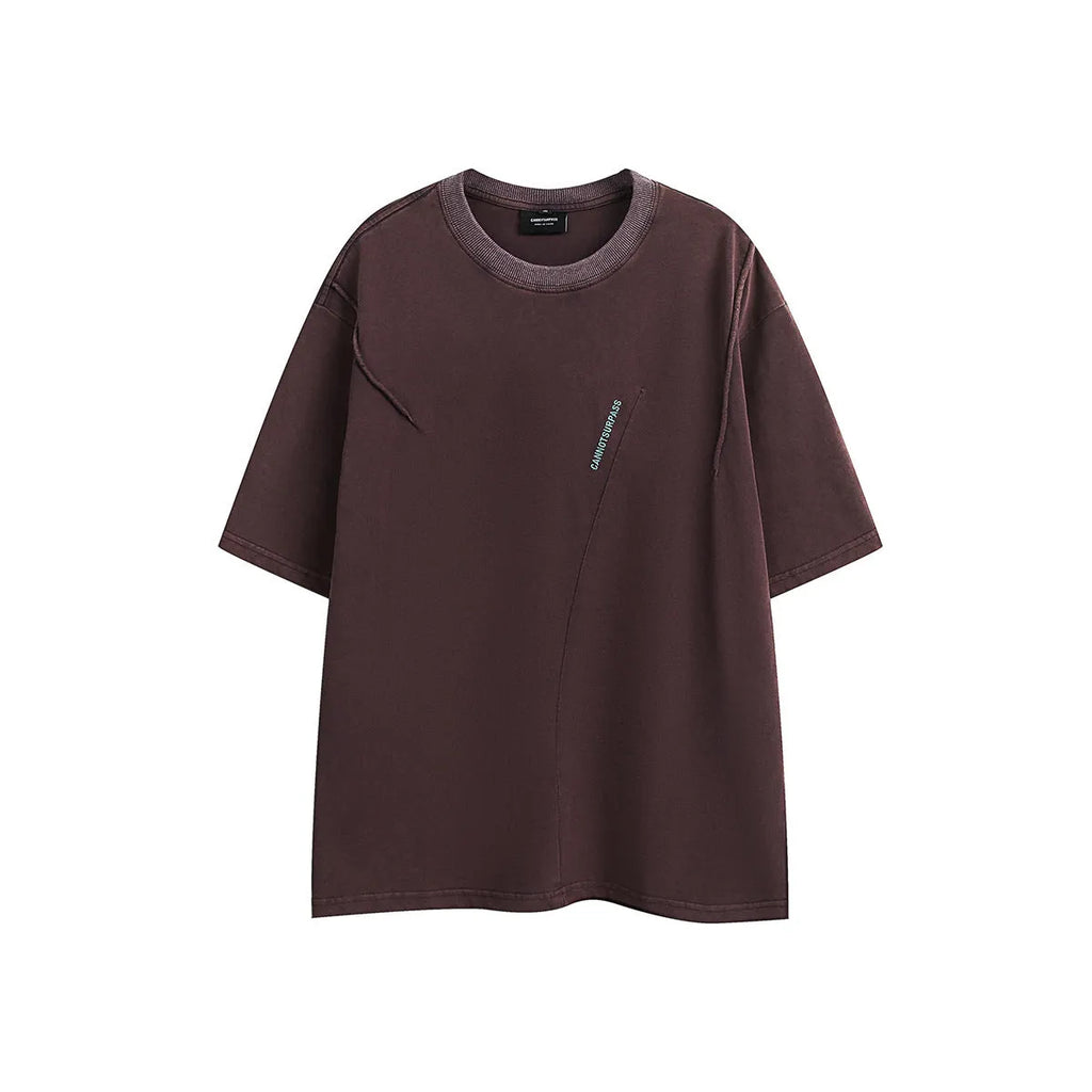 Men's purple and black retro washed cotton short-sleeve t-shirt in a loose fit