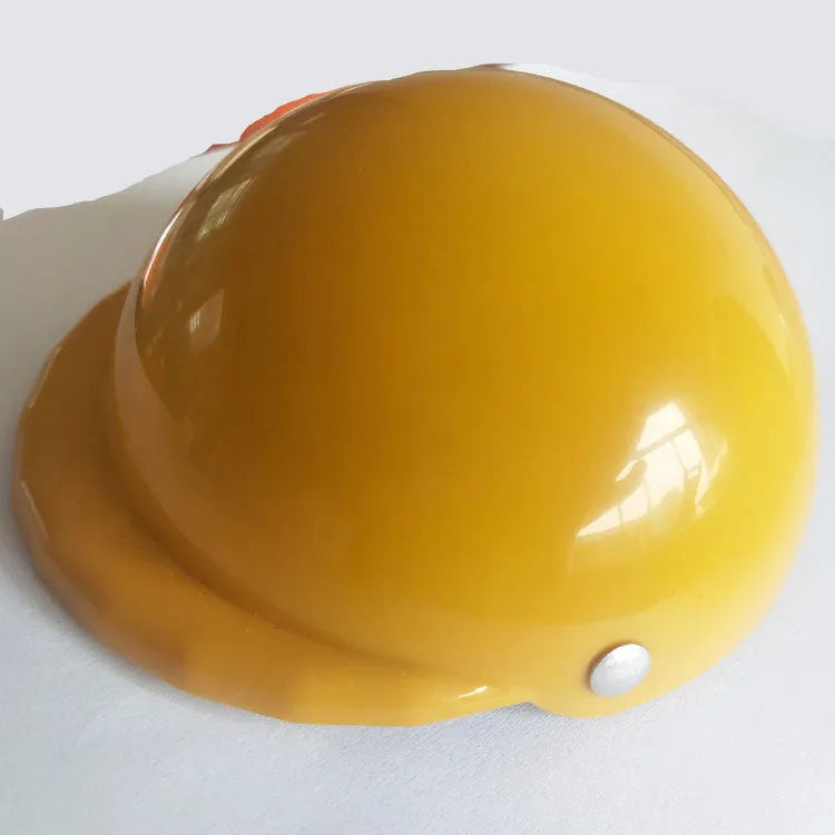 A pink plastic motorcycle cap helmet for a dog, shown alongside white, black, and yellow colour options.