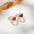 Geometric clip earrings in colour G0053 with brass and stainless steel construction