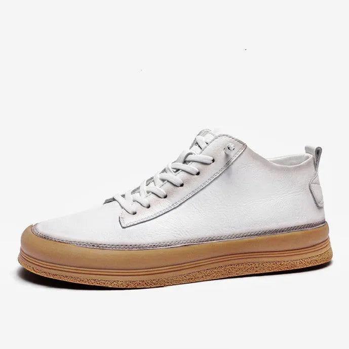 A pair of men's black leather casual shoes with a lace-up front and round toe on a white background.