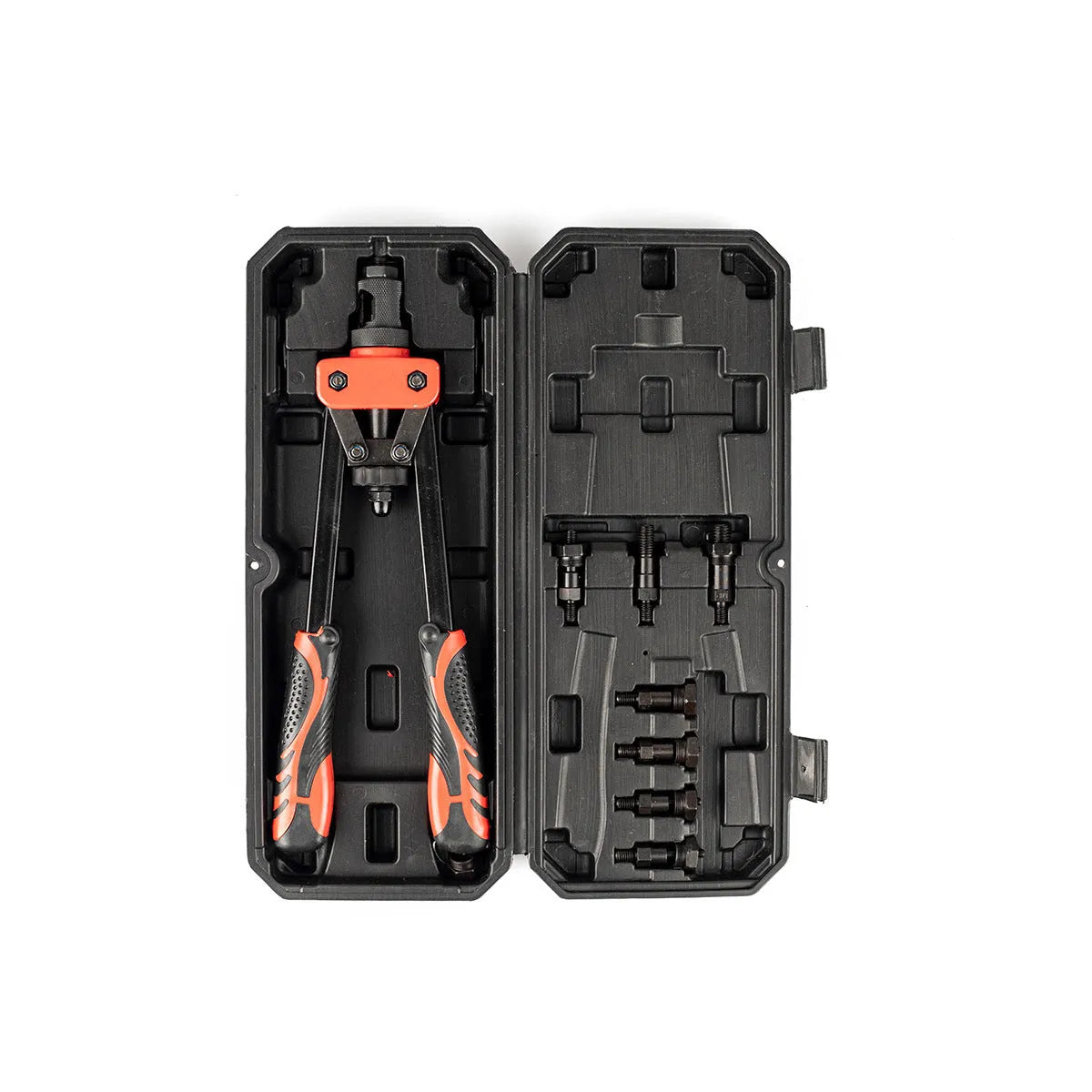 14-inch alloy rivet nut pull-setter tool with set of six M3 to M10 gun tips.
