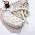 Women's nylon shoulder messenger bag in beige colour with adjustable strap