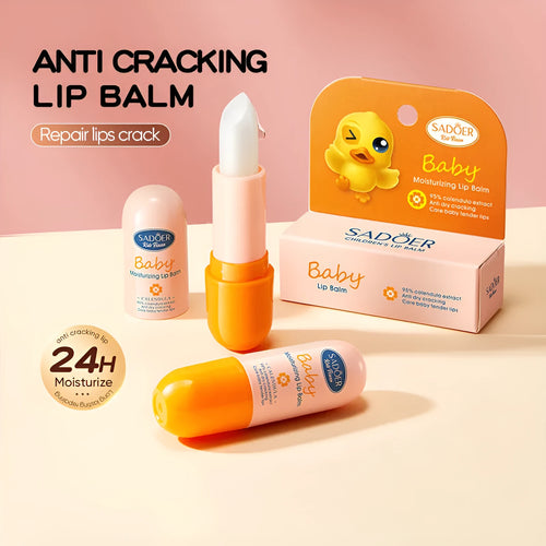 Anti-chapped moisturising lipstick tube showing various formula variants for dry lips