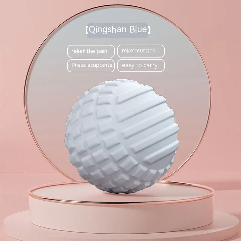 6cm diameter TPR foot massage ball in pink, blue, green, or purple colours on a plain background.
