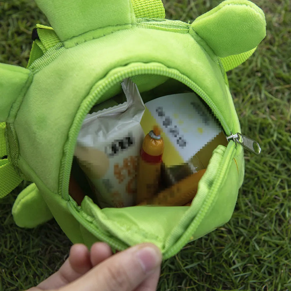 Turtle-shaped velvet dog backpack harness in brown, green, grey or yellow, measuring 20x18cm