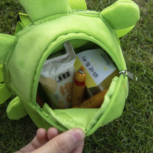 Turtle-shaped velvet dog backpack harness in brown, green, grey or yellow, measuring 20x18cm