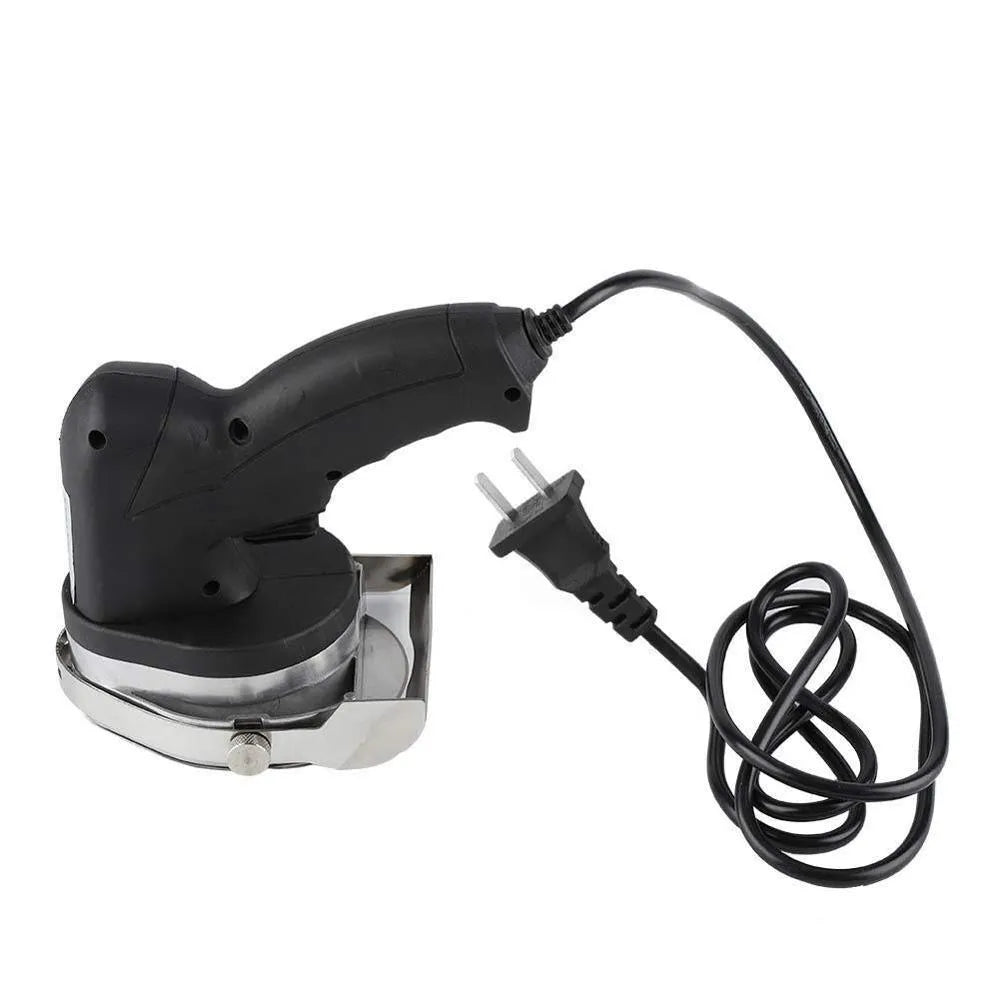 Black electric meat cleaver machine KS-100E with stainless steel blade for turkey processing.