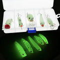 Five 3D fluorescent hard fishing lures with luminous properties for submerged fishing
