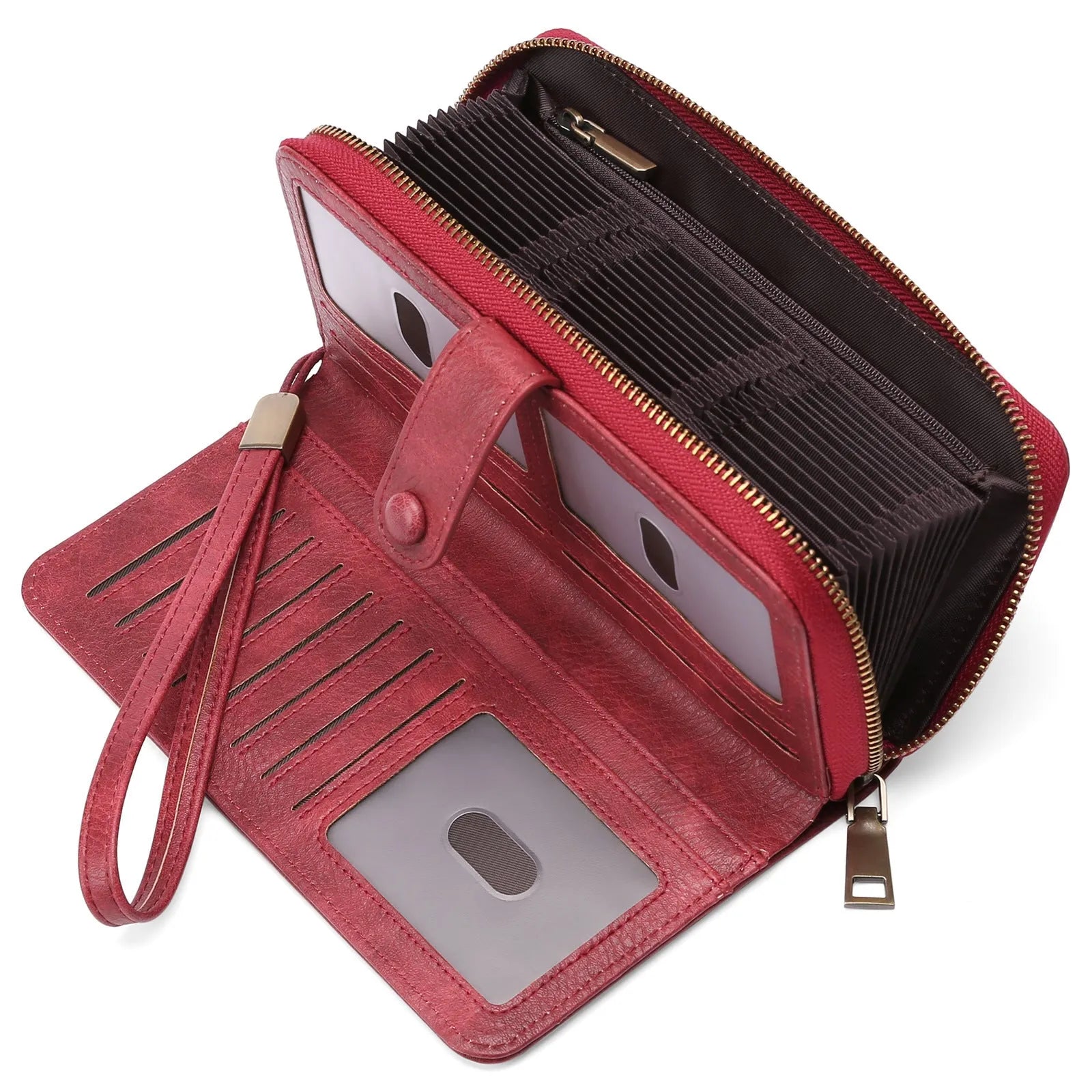 Women's expanding card holder wallet with anti-theft RFID protection in multiple colour options