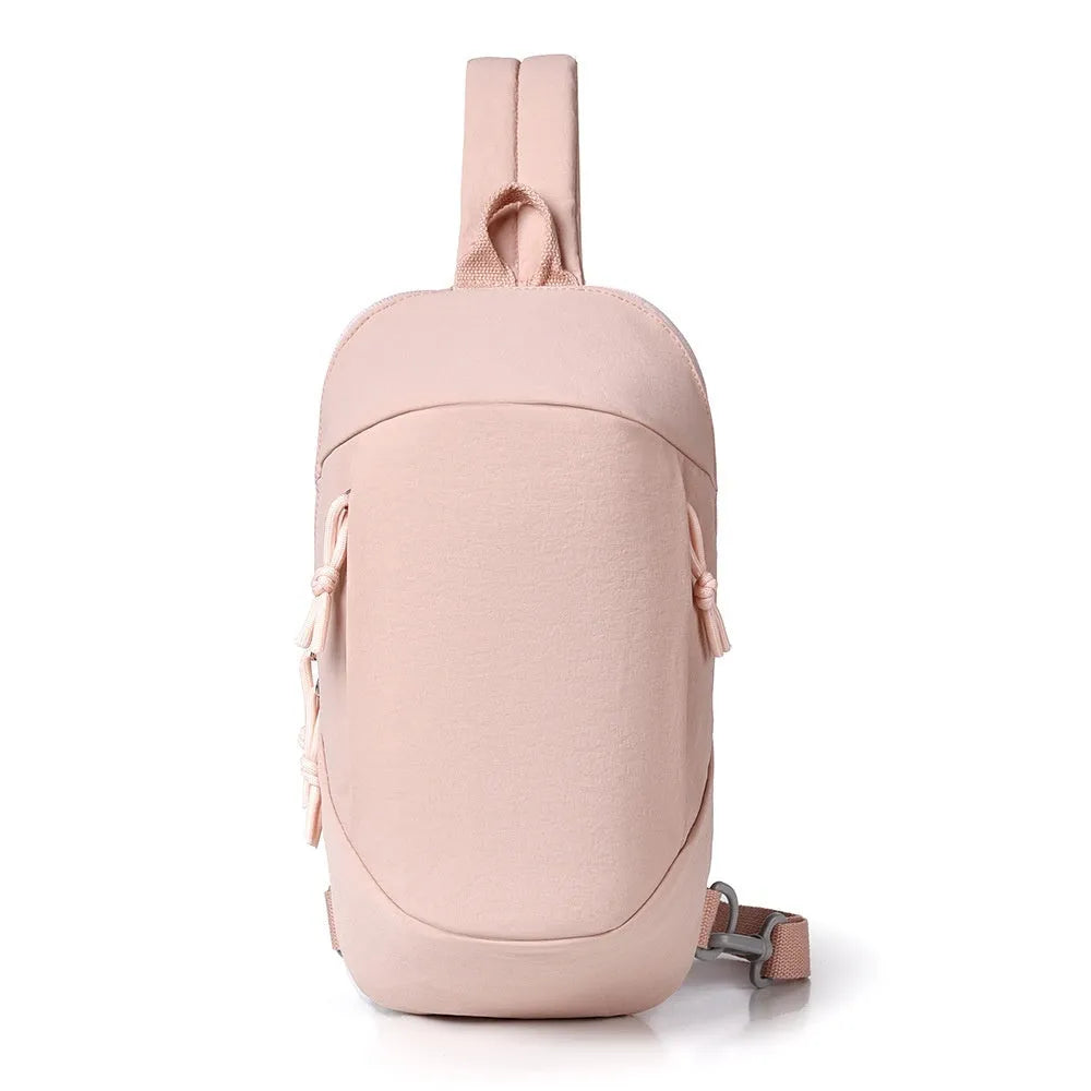 Outdoor crossbody bag in nylon fabric with mobile phone compartment, shown in army green colour