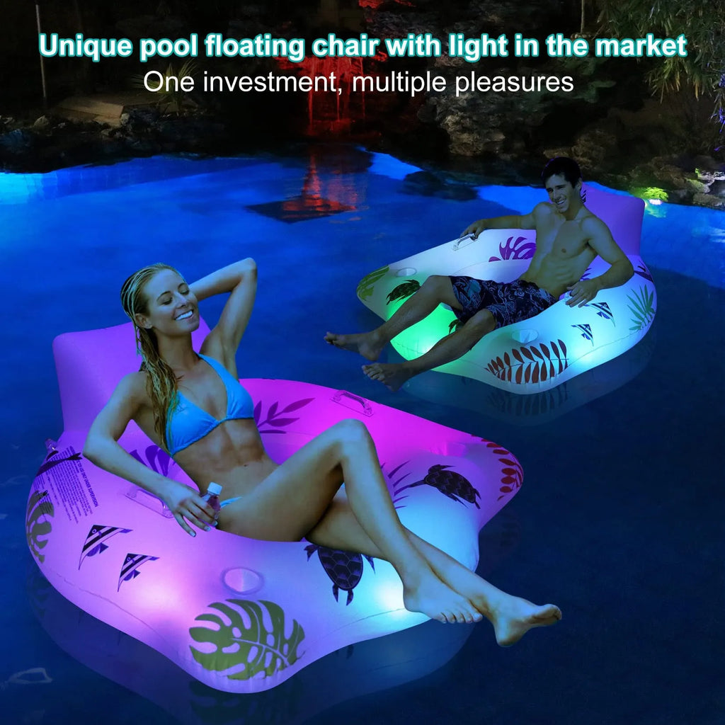 White U-shaped luminous inflatable float measuring 120 x 120 cm