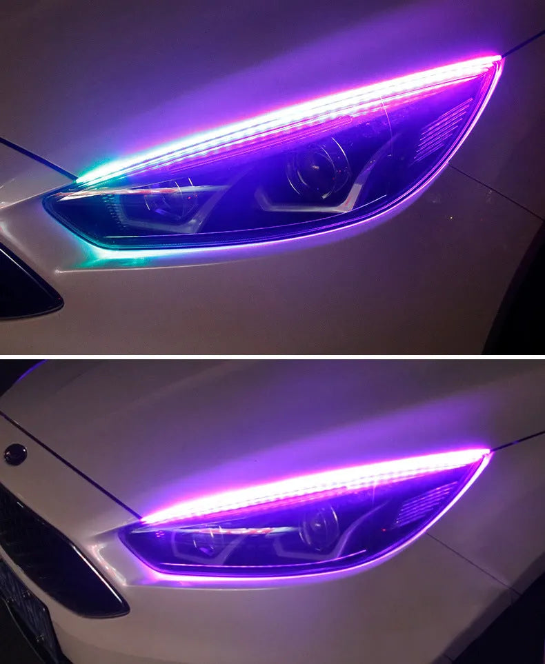 RGB colour-changing LED daytime running lights with remote control in 30cm, 45cm, and 60cm lengths