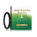 Men's smoke prevention bracelet made of glass beads and black gallstone gemstone.