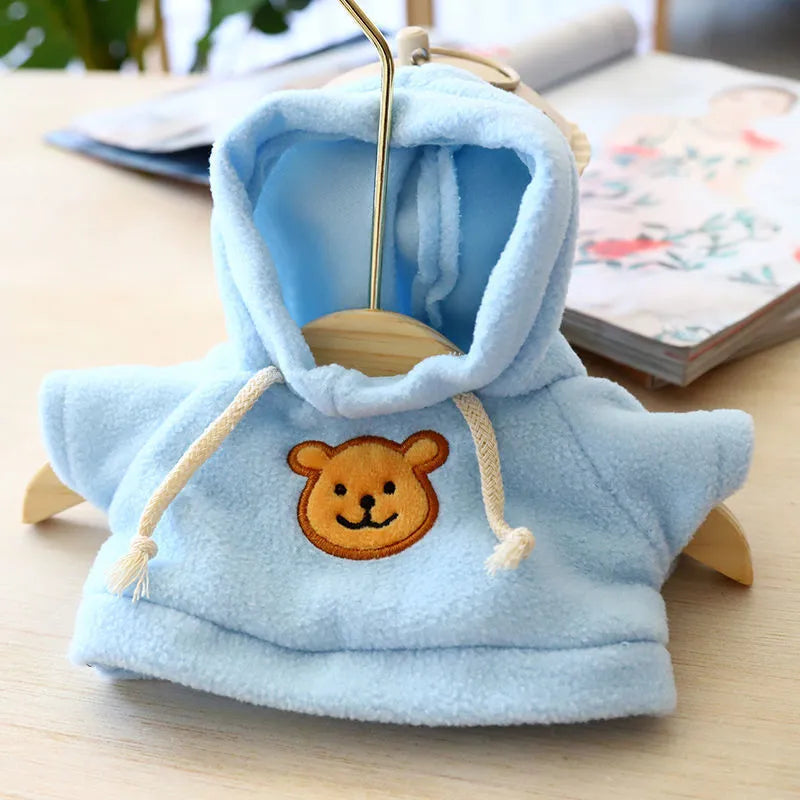 Blue cloth dog hoodie sweater showing hood up design for pet wear