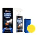 HOMONTH headlight restoration spray kit with 120ml bottle, sponge, and microfiber towel