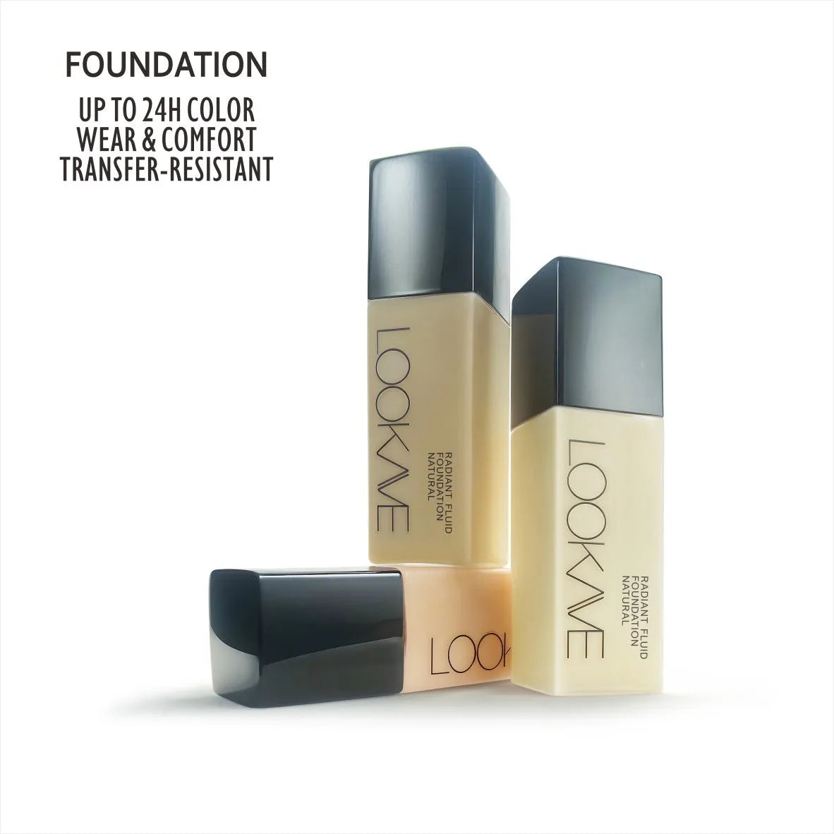 LOOKAVE Matte Liquid Foundation bottle with waterproof brightening formula in 21c size